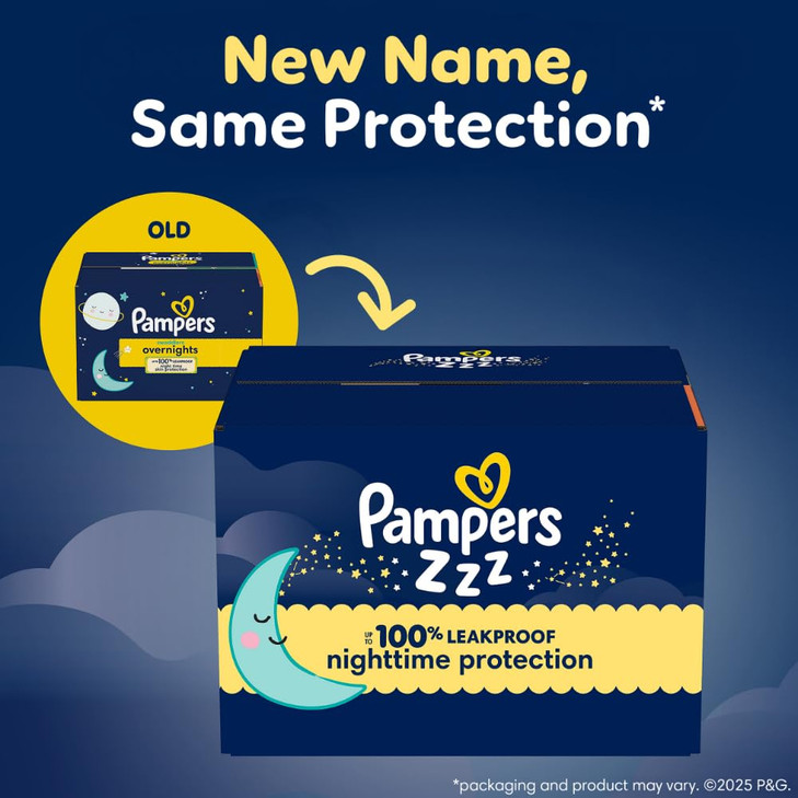 Pampers ZZZ Overnight Diapers Size 3 1628 lbs 116 Count Nighttime Protection Disposable Baby Diaper Night Time Leak and