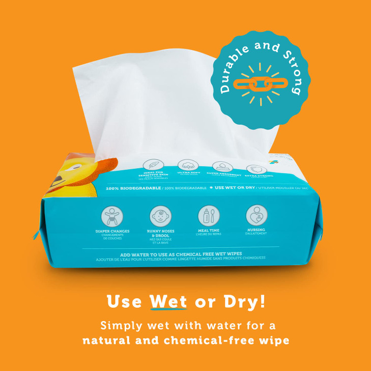 Whoopsie Wipes The Original 100 Pure Cotton Dry Baby Wipes Ultra Soft Unscented ChemicalFree Wipes for Sensitive Skin Us