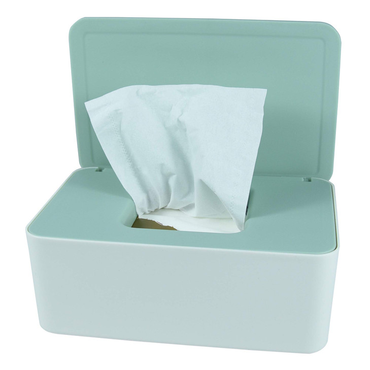 Diaper Wipes Dispenser Tissue Storage Box Case Wet Wipe Dispenser Holder with Lid for Home Office Cars Green