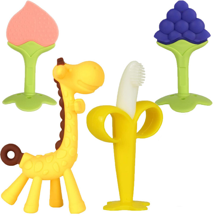 HAILI XMGQ Baby Teething Toys 36 Months Baby Chew Teether Freezer BPA Free Babies Teething Relief for Infants Banana Too