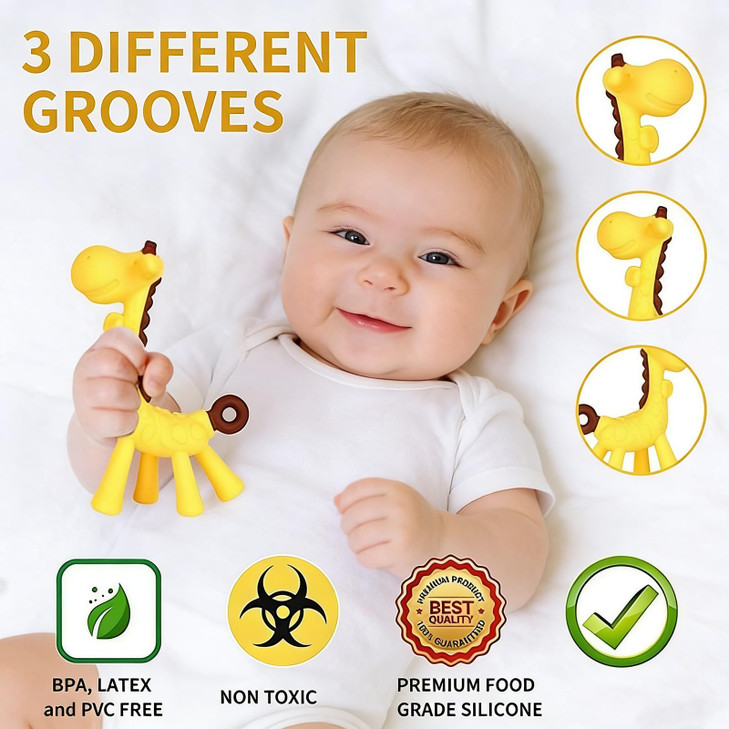 HAILI XMGQ Baby Teething Toys 36 Months Baby Chew Teether Freezer BPA Free Babies Teething Relief for Infants Banana Too