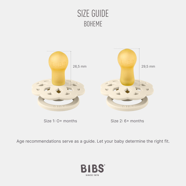 BIBS Pacifiers Boheme Collection BPAFree Baby Pacifier Made in Denmark Set of 2 BlossomDusky Lilac Color Premium Soother