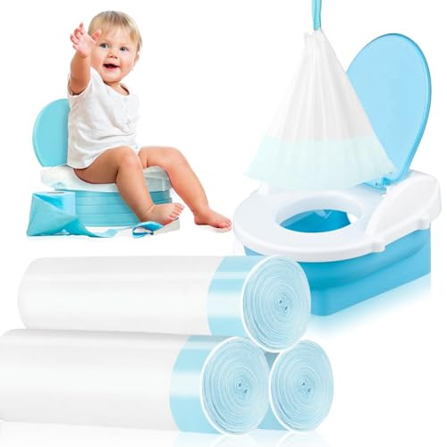 120 Pack Potty Chair Liners with DrawstringDisposable Training Toilet Seat Potty Bags for Kids Toddlers Outdoors Travel1