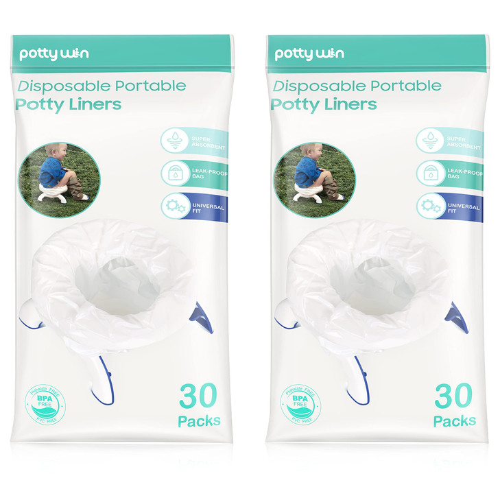 60 Counts Disposable Potty Liners compatible with OXO Tot 2in1 Go Potty Universal Refill Bags for Toddler Travel