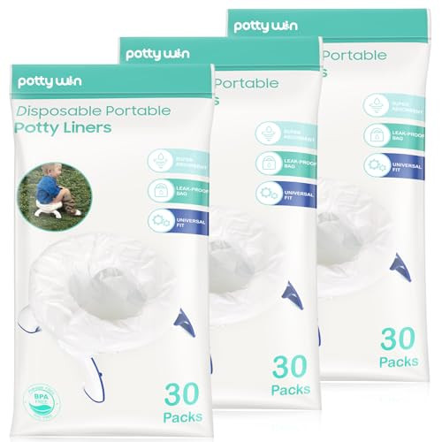 Potty Win 90 Counts Disposable Potty Liners Compatible with OXO Tot 2in1 Go Potty Potty Refill Bags for Toddler Travel U