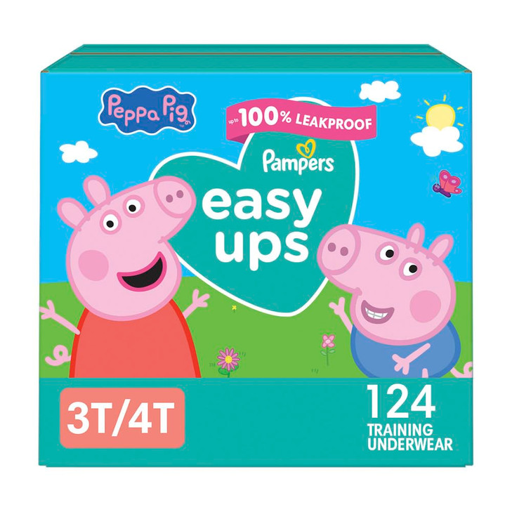 Pampers Training Pants Easy Ups Girls Boys Size 3T4T 124 Count Peppa Pig Potty Underwear Packaging May Vary