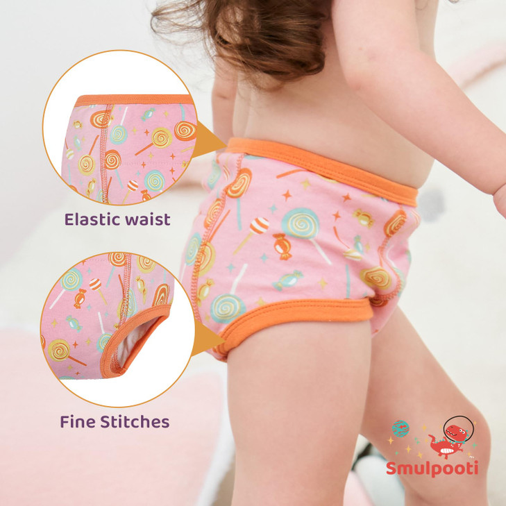SMULPOOTI 8 Packs Reusable Toddler Training Underwear for Potty Training and Strong Absorbent Training Underwear for Gir