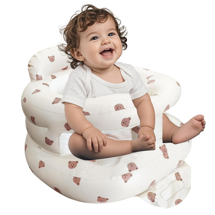 Inflatable Baby Seat for Babies 336 Months Baby Chair with Fence Built in Air Pump Blow Up Floor Baby Seat with Back Sup