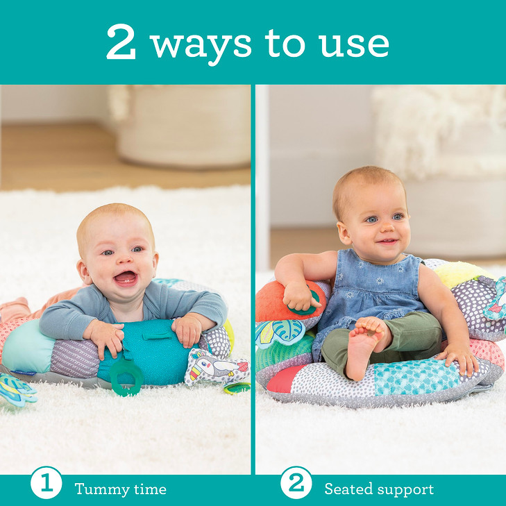 Infantino 2in1 Baby Floor Seat and Infant Positioner Early Sitting Trainer with Engaging Toucan Activity Toy