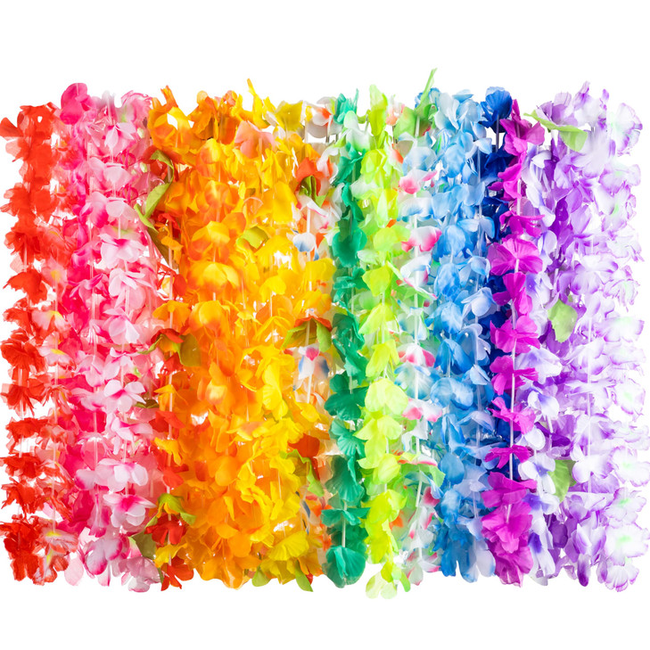 JOYIN Toy 24 Counts Hawaiian Leis Bulk Tropical Flower Lei Hawaiian Lei Beach Hawaii Luau Party Favors Decoration Birthd