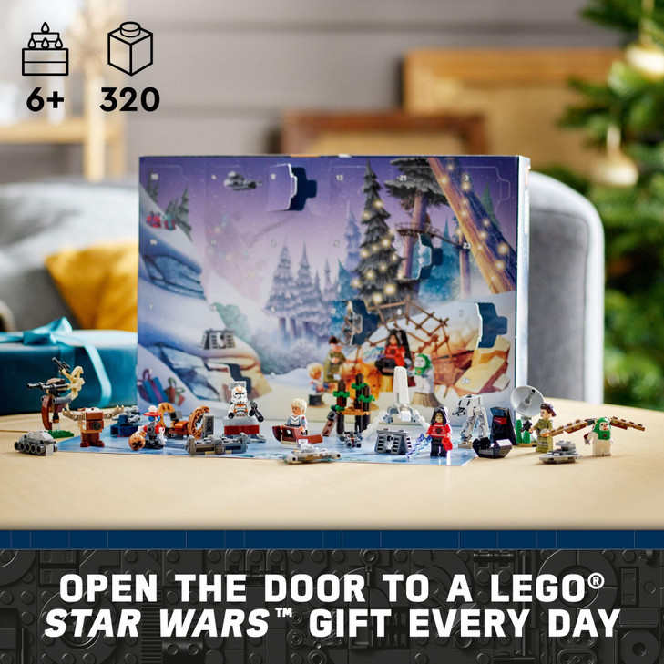 LEGO Star Wars 2023 Advent Calendar 75366 Christmas Holiday Countdown Gift Idea with 9 Star Wars Characters and 15 Mini