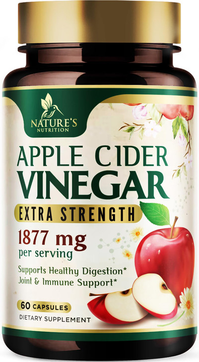Apple Cider Vinegar Capsules 1877mg - Extra Strength Detox & Cleanse with Vitamin D & Zinc - Premium ACV Pills with Joint Natural Digestion & Immune