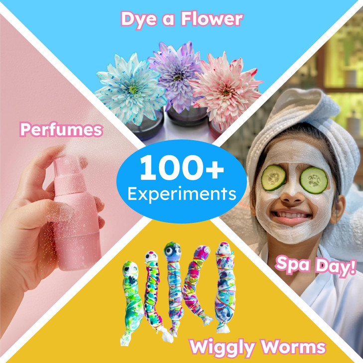 Butterfly EduFields 100 Girls Science Kit for Kids Ages 4 5 6 7 8 Girls in STEM Science Experiments Educational Gift Ide