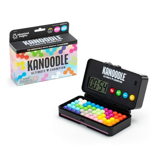 Educational Insights Kanoodle Ultimate Champion 3D Brain Teaser Puzzle with Timer Handheld Travel Games Toys for Single