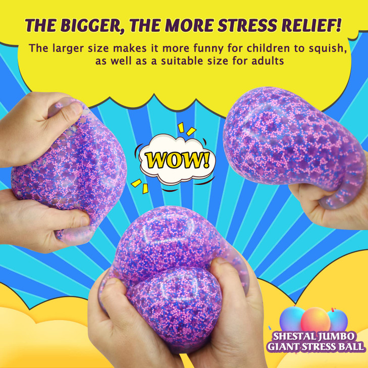 Giant 4 Inches Jumbo Stress Balls for Adults Anxiety Relief Nedoh Balls Squishy Balls Fidget Squeeze Squish Big Ball for