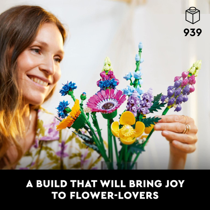 LEGO Botanicals Artificial Wildflower Bouquet Fake Indoor Flowers Building Set for Home Kitchen Desk Decoration Adults A