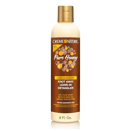 Creme of Nature Pure Honey Knot Away Leave-In Detangler, Instantly Detangles & Improves Manageability, With Coconut Oil & Shea Butter, For Dry, Dehyd