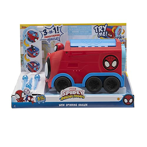 Jazwares Marvels Spidey and His Amazing Friends Web Spinning Hauler 8Inch 3in1 Transforming Vehicle Toys Featuring Your