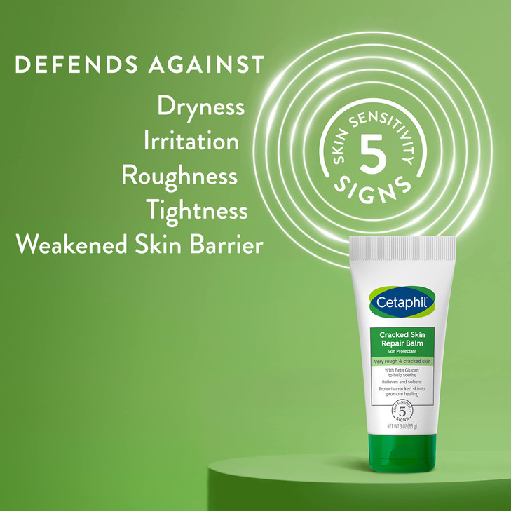 Cetaphil Cracked Skin Repair Balm 3 oz For Very Rough Cracked Sensitive Skin Protects Soothes Restores Deeper Cracks Hyp