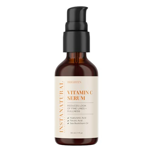 InstaNatural Vitamin C Face Serum Brightens Hydrates and Reduces Signs of Aging with Vitamin C Hyaluronic and Ferulic Ac