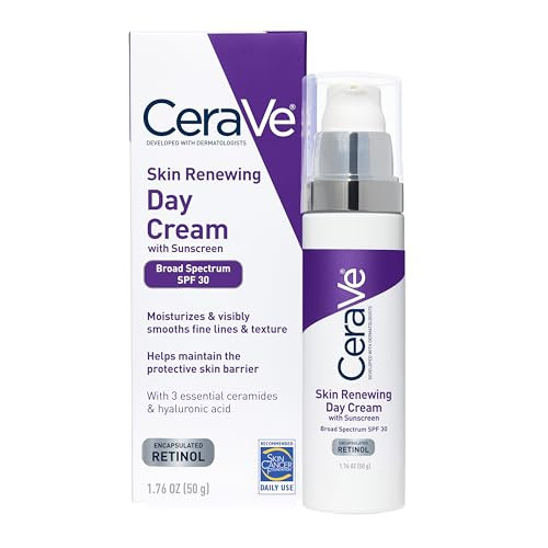 CeraVe AntiAging Face Cream SPF 30 AntiWrinkle Retinol Cream with Hyaluronic Acid and Ceramides 176 oz