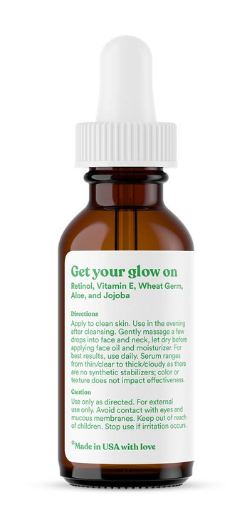 ASUTRA 25 Retinol Serum 1 fl oz Hyaluronic Acid Vitamin E Wheat Germ Aloe Jojoba Oil Plumping Face Serum