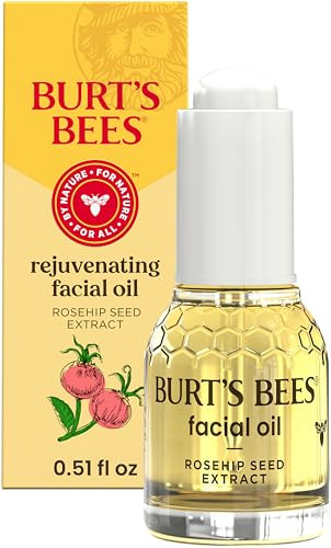 Burts Bees Gua Sha Face Oil With Rosehip Seed Extract Reduces Appearance of Fine Lines and Wrinkles Use with Ice Roller