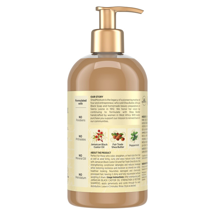 Shea Moisture Conditioner Pure Jamaican Black Castor Oil To Intensely Smooth And Nourish Hair With Shea Butter Peppermin