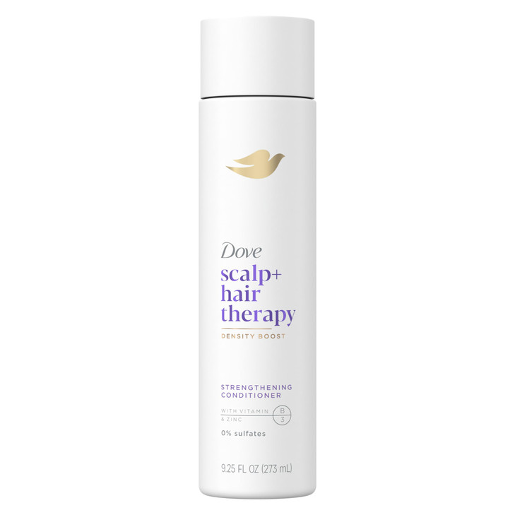 Dove Density Boost Strengthening Conditioner Scalp Hair Therapy for protecting against premature breakage with Vitamin B