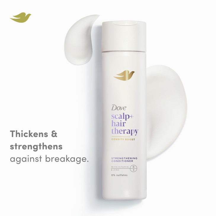 Dove Density Boost Strengthening Conditioner Scalp Hair Therapy for protecting against premature breakage with Vitamin B