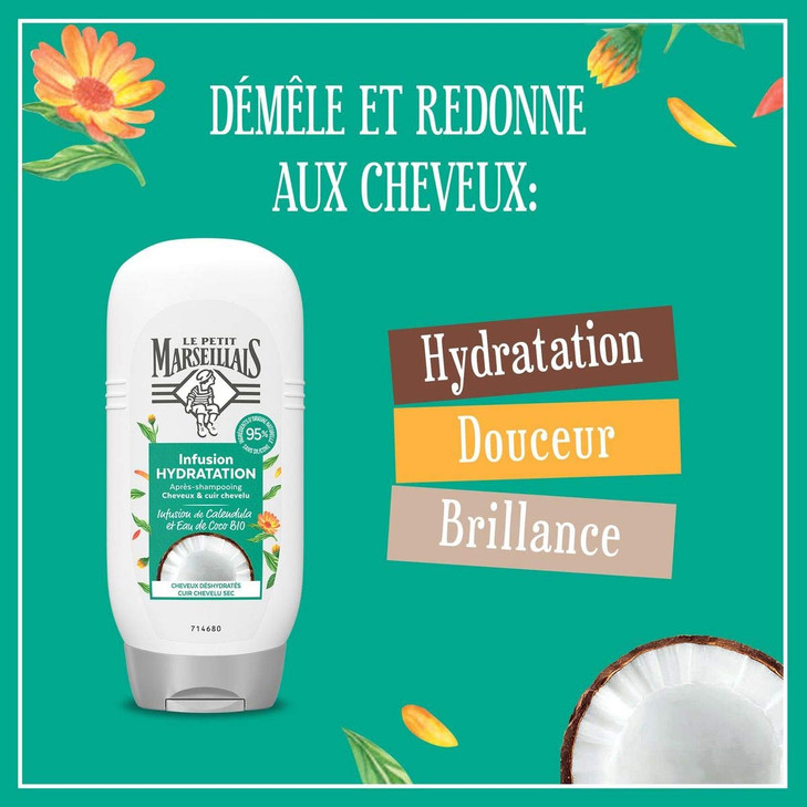 Le Petit Marseillais AprsShampooing Hydratation Infusion CalendulaEau de Coco CalendulaCoconut Water Infusion Hydration