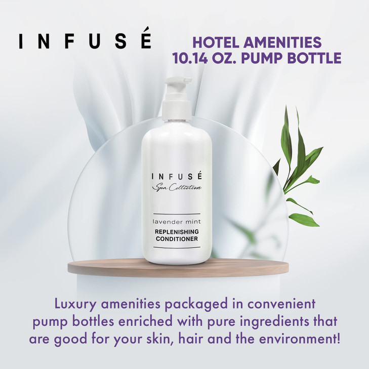 Terra Pure Infuse Lavender Mint Conditioner Spa Collection Hotel Amenities in Pump Bottle 1014 oz 300 ml Single Bottle