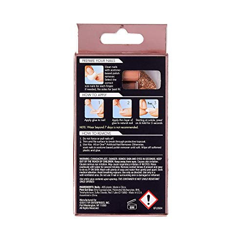 Halloween Nails Gold Finger Luxury Nail Lavishly Handcrafted with 3D Jewels 30 Design Nails/Pink Gel Glue 2ml / Manicure Stick Included (GFL15)