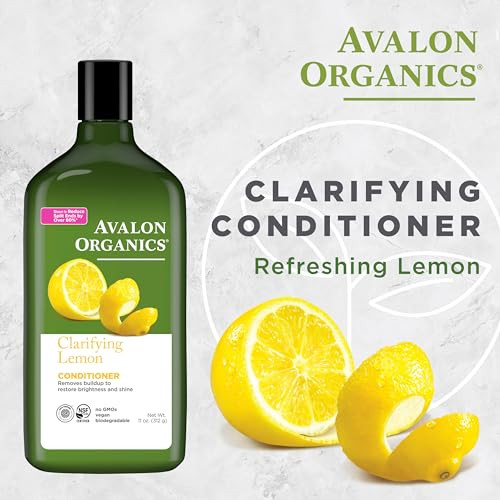Avalon Organics Clarifying Lemon Conditioner Removes Buildup to Restore Brightness and Shine 11 Fluid Ounces