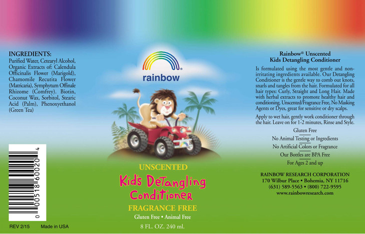 Rainbow Research Detangling Unscented Conditioner for Kids 85 Oz