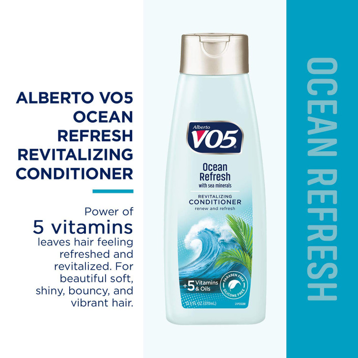 VO5 Ocean Refresh Revitalizing Conditioner 125 Fl Oz Sea Minerals Leaves Hair Looking Vibrant and Beautiful