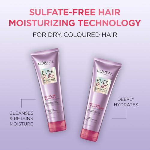 LOral Paris Moisture Sulfate Free Conditioner Hair Care for ColorTreated Hair with Rosemary Botanicals EverPure 85 Fl Oz