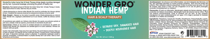 Indian Hemp Hair Grease Pomade, 12 fl oz - Hair Regrowth Styling Treatment - Deeply Nourishes & Repairs Damages By Wonder Gro