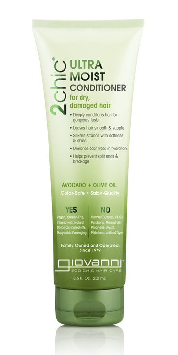 GIOVANNI 2chic UltraMoist Conditioner Avocado Olive Oil Creamy Hydration Formula Enriched with Aloe Vera Shea Butter Bot