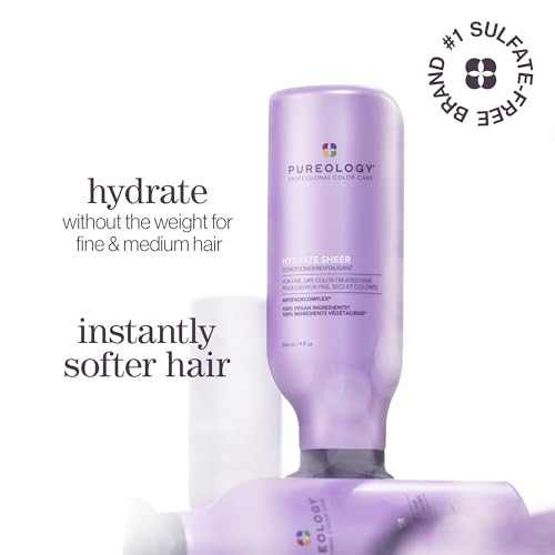 Pureology Hydrate Sheer Conditioner Lightweight Hydrating Conditioner For Fine Dry ColorTreated Hair 17 Fl Oz