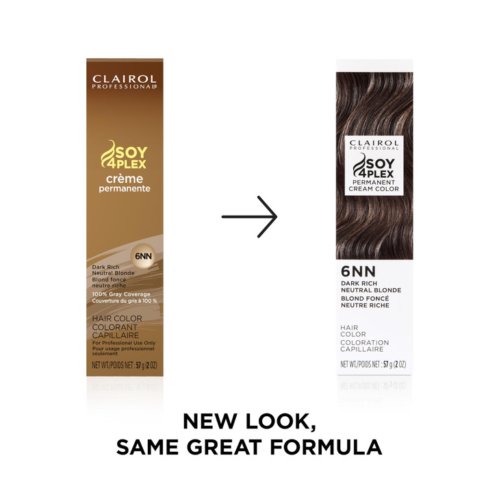 Clairol Professional Crème Permanente, 6nn Dark Neutral Blonde, 2 oz. - Packaging May Vary