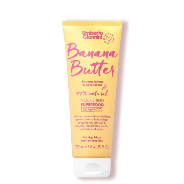 Umberto Giannini Banana Butter Nourishing Superfood Conditioner Vegan Cruelty Free Moisturising Formula for Dry Textured