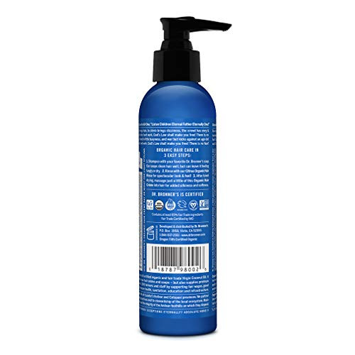 Dr Bronners Organic Hair Crme LeaveIn Conditioner Styling Cream Anti Frizz Hair Product for Women Men Hair Cream USDA Or