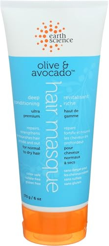 Earth Science Olive Avocado Deep Conditioning Hair Masque For Normal to Dry Hair 6 oz