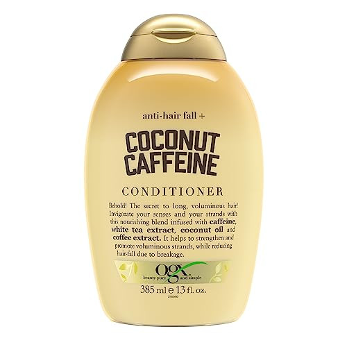 OGX AntiHair Fall Coconut Caffeine Strengthening Conditioner with Caffeine Coconut Oil Coffee Extract 13 Fl Oz