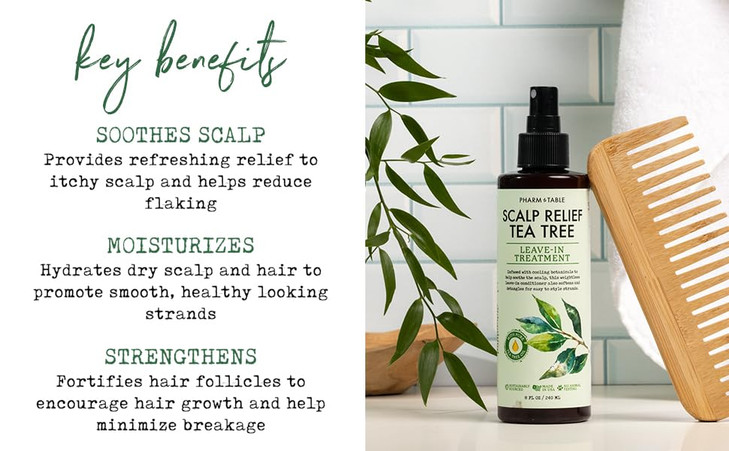 Leave In Conditioner Spray Tea Tree Scalp Treatment AntiDandruff and Dry Itchy Scalp Treatment Hydrating Medicated Formu