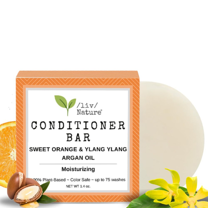 liv Nature Conditioner Bar Detangle Strengthen Moisturize Paraben Free Sulfate Free Travel Essentials Handmade In USA Te