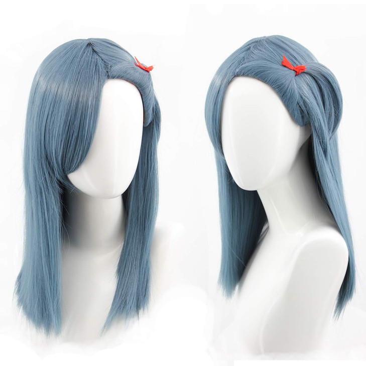 SpeedBeauty Womens Medium length Blue Cosplay Wig