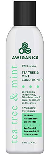 AWEGANICS Tea Tree Mint Conditioner Inspiring Aromatherapy Invigorating Peppermint Conditioners Cooling Cleansing Moistu