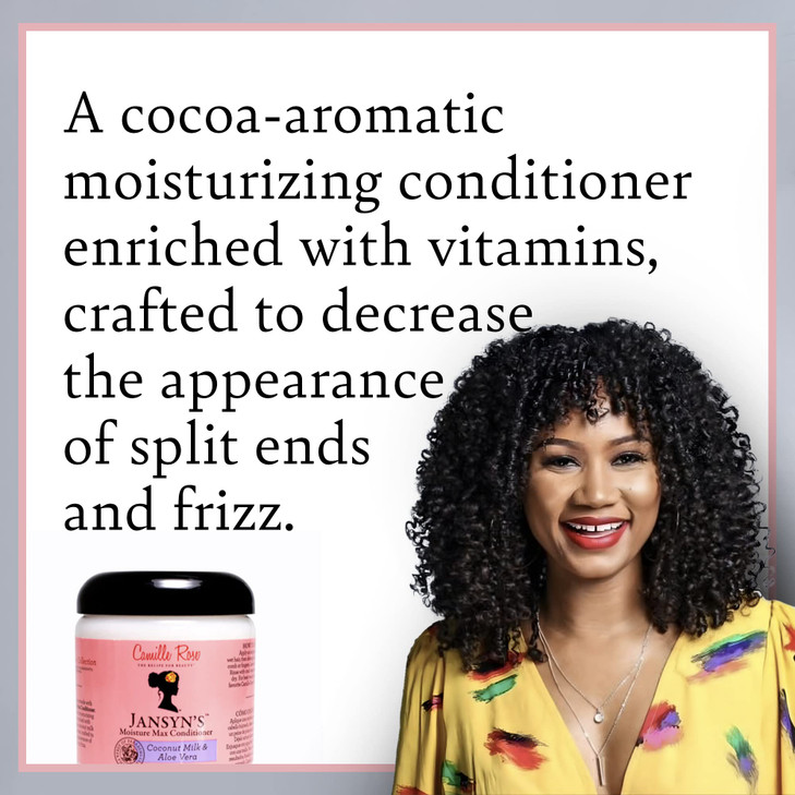 Camille Rose Conditioner Jansyns Moisture Max Detangler Deep Conditioner for Dry Damaged Hair Frizz Control 8 Oz
